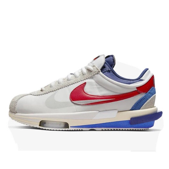 Nike x Sacai Zoom Cortez 4.0 Mens 10.5 OG White Red Blue DQ0581-100 DS - Picture 4 of 6